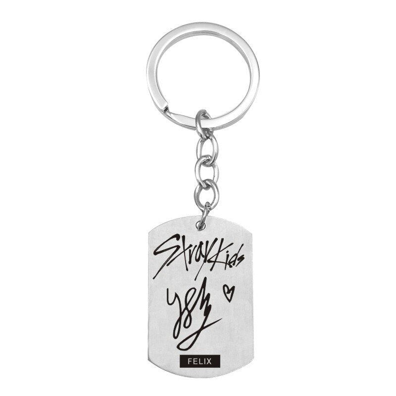 K-POP Stray Kids Signature ID Necklace Stainless Steel Tag Pendant Necklaces For Men Women Jewelry Accessories Fans Gifts