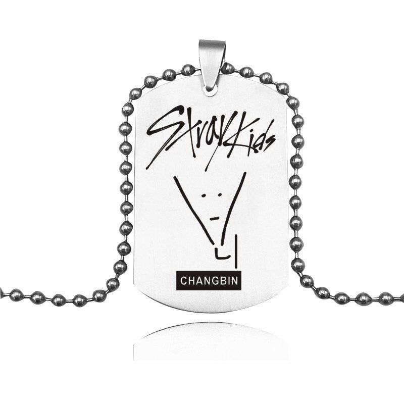 K-POP Stray Kids Signature ID Necklace Stainless Steel Tag Pendant Necklaces For Men Women Jewelry Accessories Fans Gifts