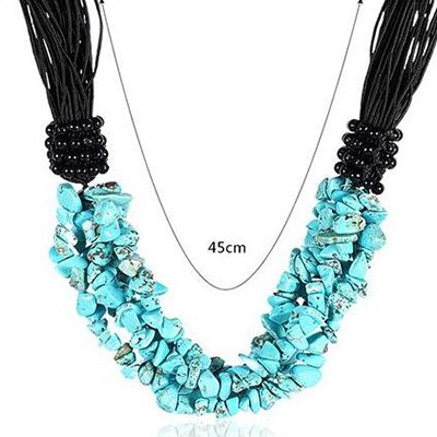 Black Crystal Natural Stone Necklace Fashion Black Rope Chain Fine Jewelry Chokers Necklaces For Women