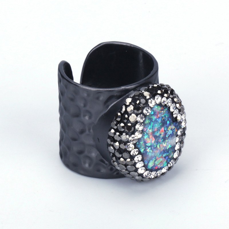 2020 Fashion Crystal Ring for Men Women Opal Ring Copper Open Rings Brand Pearl Jewelry Party Accessories R238