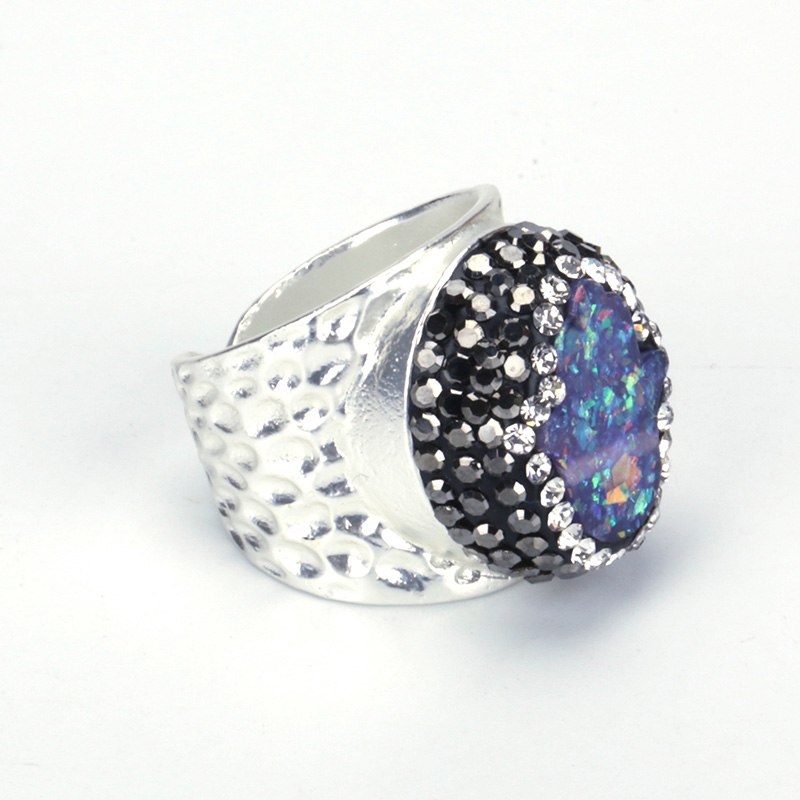 2020 Fashion Crystal Ring for Men Women Opal Ring Copper Open Rings Brand Pearl Jewelry Party Accessories R238