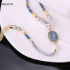 Beads Necklace Jewelry stone necklace 1Pcs 2020 Newest Natural Pearl Gold Tassel Chain Sodalite For Women necklaces