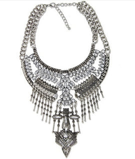 Elegant Vintage Women DYLA Brand Chain Chunky Statement Mtal Silver Color Necklace Pendants Jewelry Factory Price