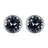 Blue Black Purple Pink Red Silver White Green Crystal Stud Earrings for Women Trendy Party Fine Jewelry