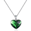 Purple/Pink/Green/Clear Crystal 925 Sterling Heart Silver Pendant Necklaces for Women Fine Jewelry
