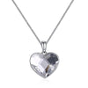 Purple/Pink/Green/Clear Crystal 925 Sterling Heart Silver Pendant Necklaces for Women Fine Jewelry