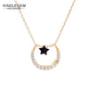 2020 Delicate Star Moon Necklace 925 Sterling Silver Fine Jewelry For Women Fashion White Black Star In One Pendant