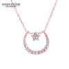 2020 Delicate Star Moon Necklace 925 Sterling Silver Fine Jewelry For Women Fashion White Black Star In One Pendant