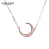Romantic Half La Moon Pendant Necklace Chain 925 Sterling Silver Rose Gold Color Fine Boho Jewelry Women Accessories
