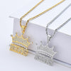 KING Crown Pendant Necklace for Men Punk Letter Necklace for Women Gold Stainless Steel Twist Chain Couple Hip Hop Jewelry Gifts
