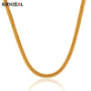 KIOOZOL Classic Cuba Stainless Steel Snake Chain Thick Necklace Gold Choker Necklace For Women Jewelry Accessories 325 KO8
