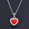 KIOOZOL Classic Solid Rhinestone Pendant Red Black Heart Shaped Choker Necklace For Women Selling Jewelry 397 KO1