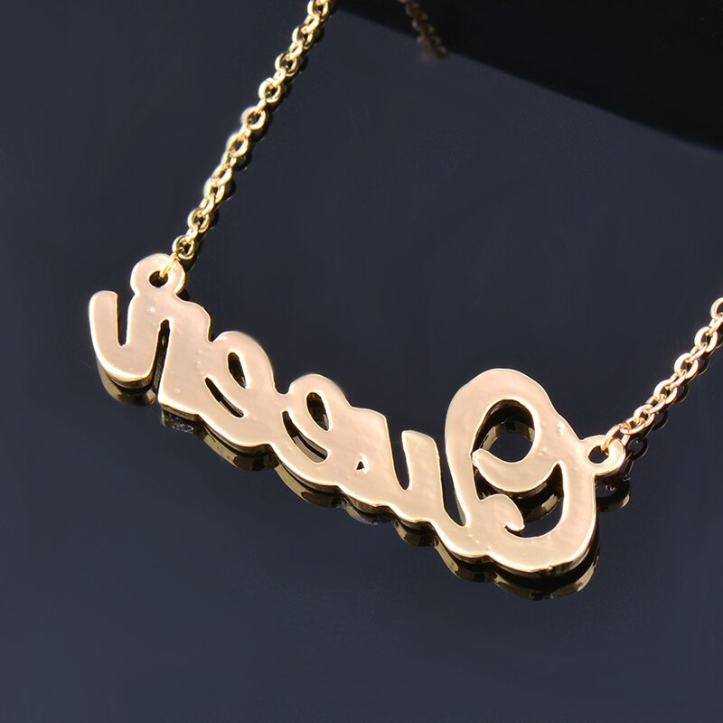 KIOOZOL QUEEN Letter Pendant Micro Inlaid Cubic ZIrconia Rose Gold Silver Color Choker Necklace For Women Beach Jewelry ZD1 KO5