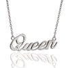 KIOOZOL QUEEN Letter Pendant Micro Inlaid Cubic ZIrconia Rose Gold Silver Color Choker Necklace For Women Beach Jewelry ZD1 KO5