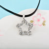 KIOOZOL Sexy Black Leather Hollow Star Rectangle Love Triangle Pendant Crystal Choker Necklace for Women Jewelry 459 KO2