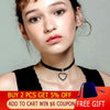 KIOOZOL Sexy Black Leather Hollow Star Rectangle Love Triangle Pendant Crystal Choker Necklace for Women Jewelry 459 KO2