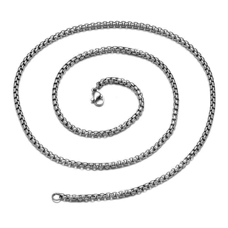 KIOOZOL  Stainless Steel Braid Rope Gold Silver Color Necklace For Men Women Popular Jewelry Accessories 2021 Trend 378 KO2