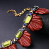 KISS ME 2021 Alloy Resin Red Black Leaves Big Necklace Unique Vintage Collar Necklace Brand Statement Jewelry