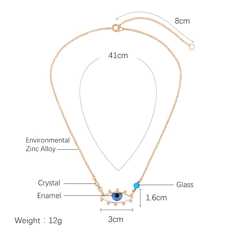 KISS ME Cute & Simple Gold Color Chain Blue Enamel Eye Pendant Necklace 2020 New Party Fashion Jewelry