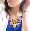 KISS ME Double Chain Colorful Resin Geometric Bib Statement Necklace 2021 Brand Jewelry Women Choker Necklace