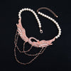 KISS ME  Simulated Pearls Beads Chain Crystal Swan Choker Necklace Women Brand Statement Necklace Jewelry
