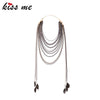 KISS ME Multiple Layers Alloy Choker Necklace for Women Bijoux Feather Maxi Statement Necklaces Collier Jewelry