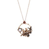 KISS ME Women Long Necklace Antique Gold Color Imitation Pearl Flower Birds Pendant Necklace Vintage Jewelry