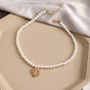 KISS WIFE Vintage Pearl Choker Necklace For Women Summer White Imitation Pearl Necklaces Trend Elegant Wedding Jewelry