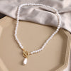 KISS WIFE Vintage Pearl Choker Necklace For Women Summer White Imitation Pearl Necklaces Trend Elegant Wedding Jewelry