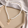 KISS WIFE Vintage Pearl Choker Necklace For Women Summer White Imitation Pearl Necklaces Trend Elegant Wedding Jewelry