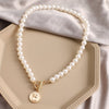 KISS WIFE Vintage Pearl Choker Necklace For Women Summer White Imitation Pearl Necklaces Trend Elegant Wedding Jewelry