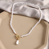 KISS WIFE Vintage Pearl Choker Necklace For Women Summer White Imitation Pearl Necklaces Trend Elegant Wedding Jewelry