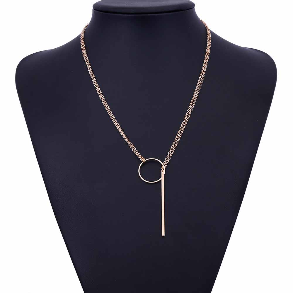 2020 New Arrival Simple loops stick long necklace Sliver / Gold Chain Necklace lariat Charm For women gift