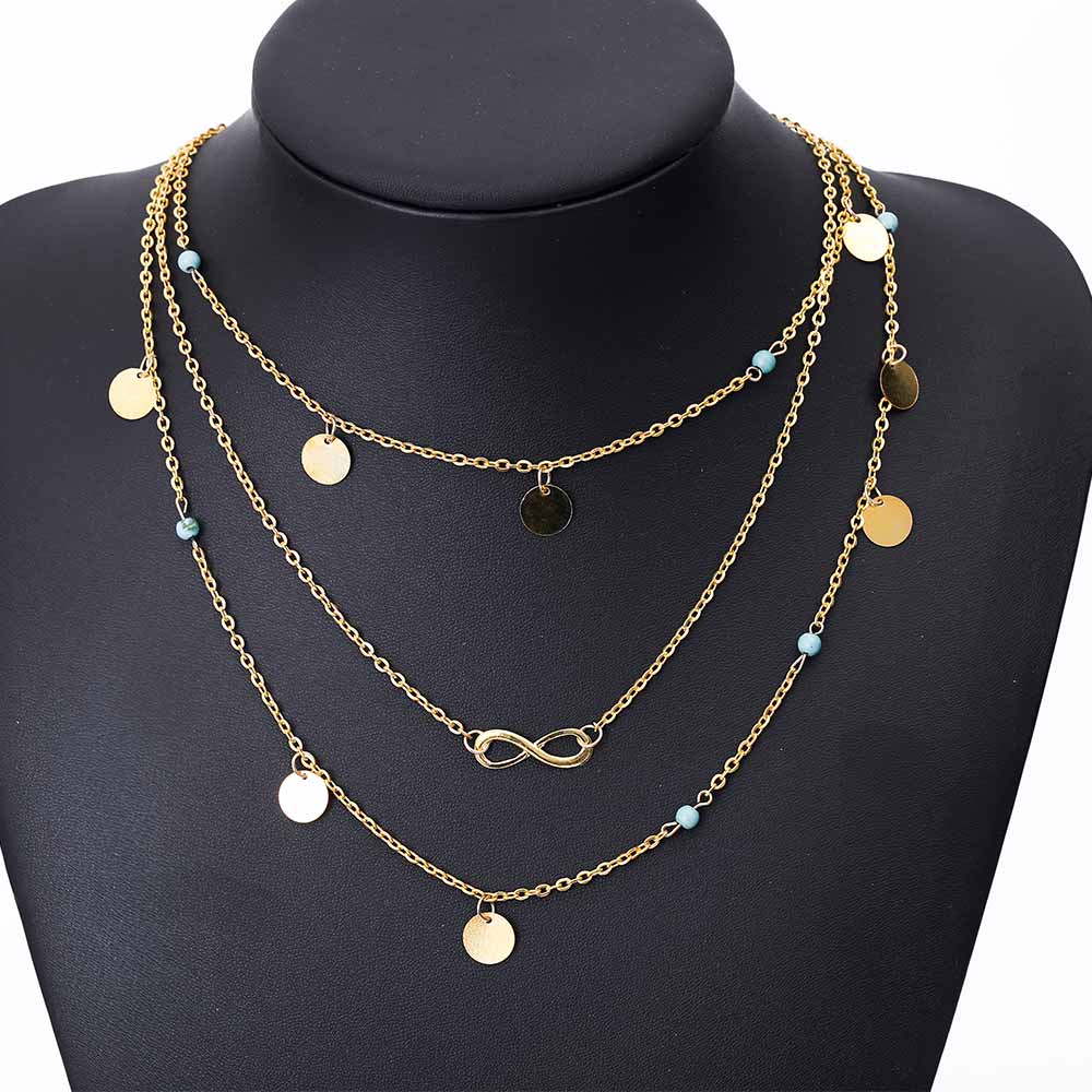 2020 New Boho Simple Chain Gold Color Tassels Feather Pendant Multi Layer Necklace Fine Jewelry For Women
