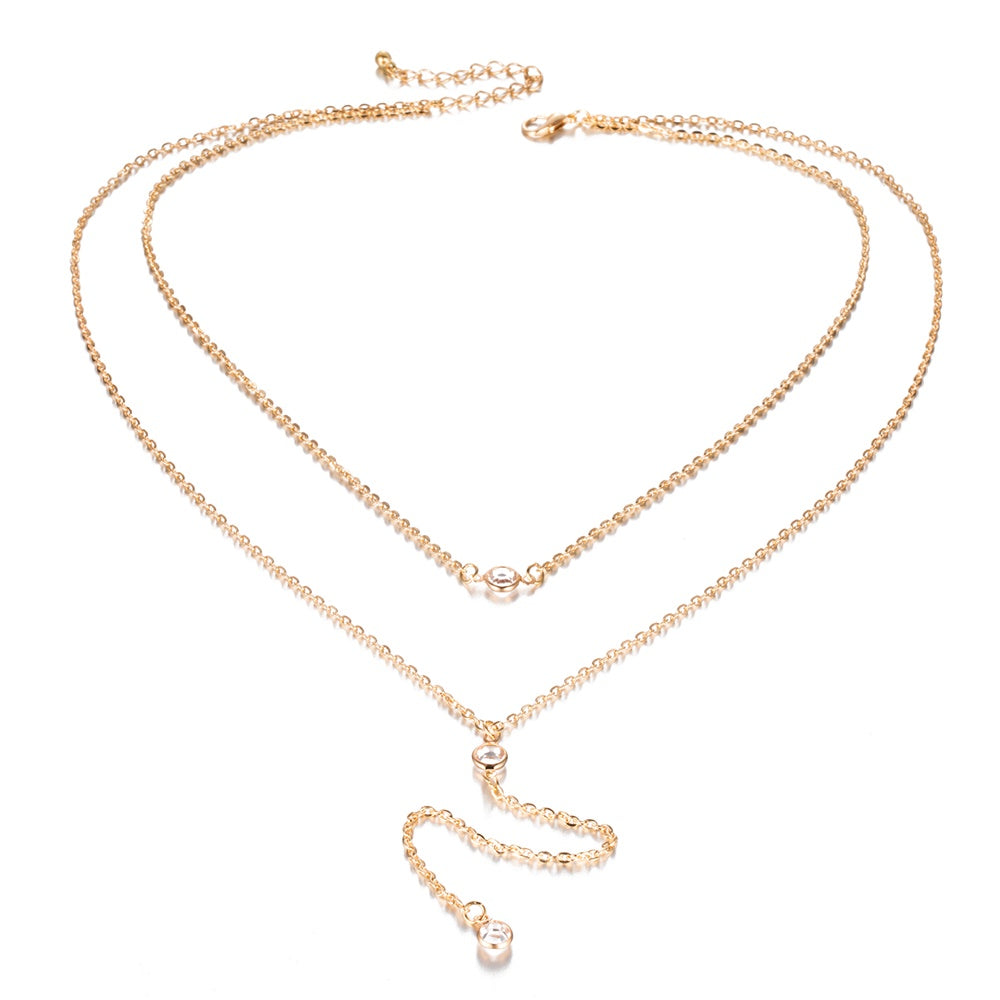 Charm Long Tassel Chain Necklace Charming Women Gold Color Boho Beach Sexy Body Jewelry Crystal Pendant Nec