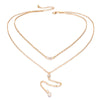 Charm Long Tassel Chain Necklace Charming Women Gold Color Boho Beach Sexy Body Jewelry Crystal Pendant Nec