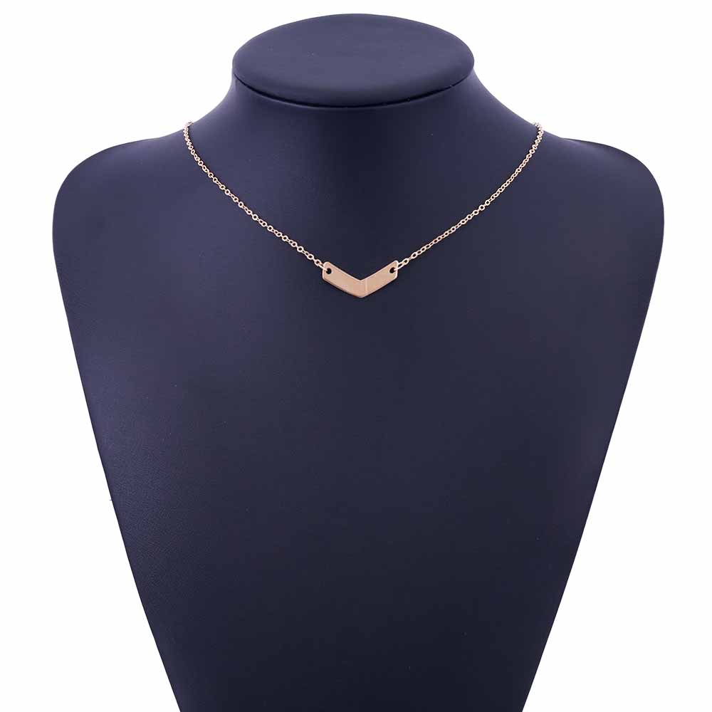 New Gold Silver Small V letter Charm Wedding Women Necklace Women Pendant necklace