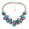 New Hot Luxury Created Crystal Flower Pendant Statement Necklace 2015 Fashion Jewelry Women Accessories