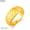 aliexpress 24k gold color size 6 7 8 9 female ring simple style pure gold color ring men accessories