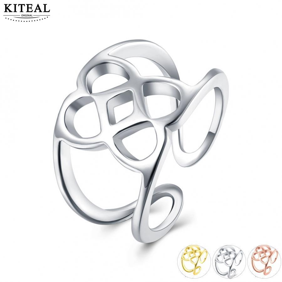 aliexpress Gold color Yellow/White/Rose Yellow color size Resizable rings for women simple style opal charm