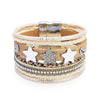 KIirykle  Pentagram Women Bracelet Crystal Charm Bohemian Multilayer Wrap Leather Bracelets &amp; Bangles Femme Jewelry