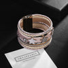 KIirykle  Pentagram Women Bracelet Crystal Charm Bohemian Multilayer Wrap Leather Bracelets &amp; Bangles Femme Jewelry