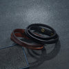 KIirykle Simple Double-deck Leather Bracelets&amp;Bangles For Men Punk brown/Black Wristband Cuff Jewelry boy Gift