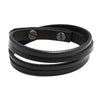 KIirykle Simple Double-deck Leather Bracelets&amp;Bangles For Men Punk brown/Black Wristband Cuff Jewelry boy Gift