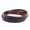 KIirykle Simple Double-deck Leather Bracelets&amp;Bangles For Men Punk brown/Black Wristband Cuff Jewelry boy Gift