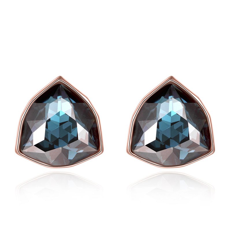 KJ-AKE114, Ki classic geometry studs earring, with top AAA blue stone, classic, fashion best for gift, Women, Lady