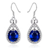 KJ-GPE1042-C, Ki Fashion blue collection earring, Top AAA blue CZ, best for party, gift, or Women.