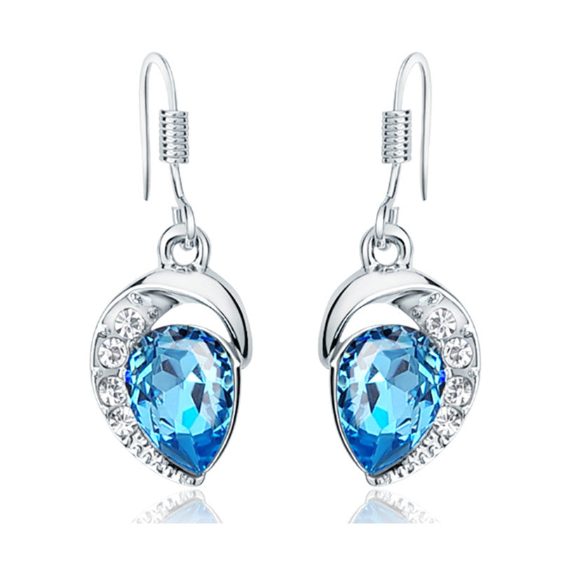 KJ-GPE1571, Ki blue collection earring, luxury design in top AAA blue cz, lovely as gift or Women party