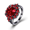 KJ-GPR1133-A, colorful ring with top AAA Red zirconia, fashion gun plated rings, classic,lovely fine jewelry ring for woman