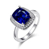 KJ-GPR722-C, The kingly princess cut AAA Blue cz ring with rhodium (silver) color ring, best for Woman, Lady or Gift, party